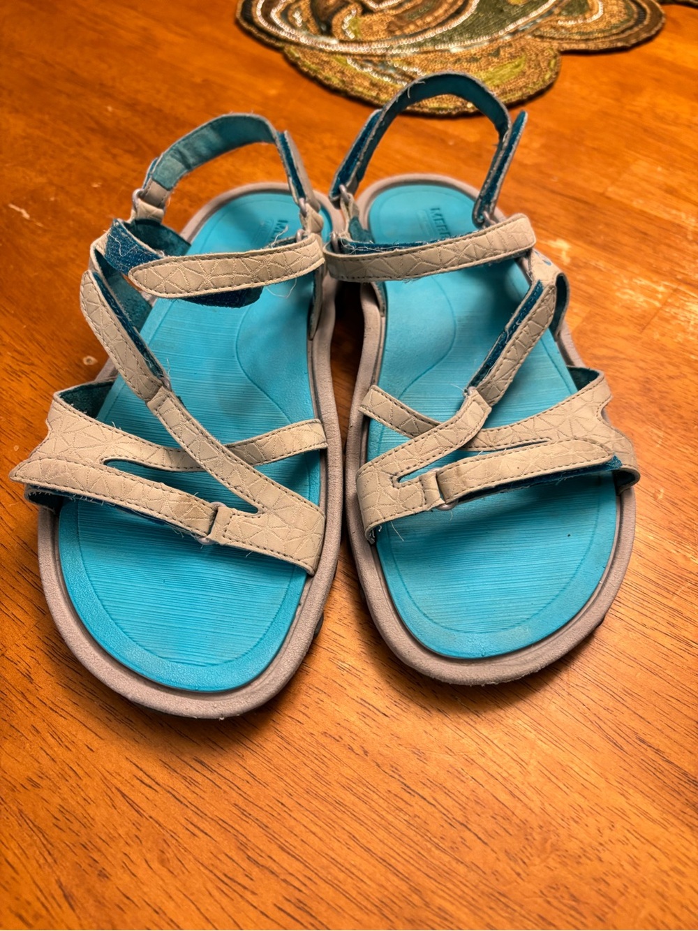 Merrell Enoki Convertible Sandals Women’s size 9 beige sky blue